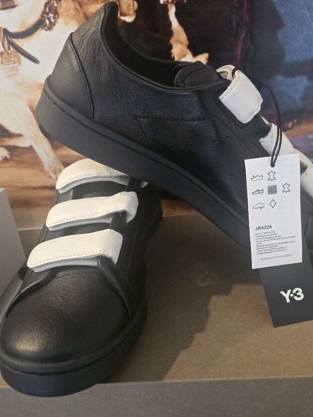 adidas Y-3 Stan Smith Hook And Loop Black / Orbit Grey JR4224 Men's Size 11 NEW